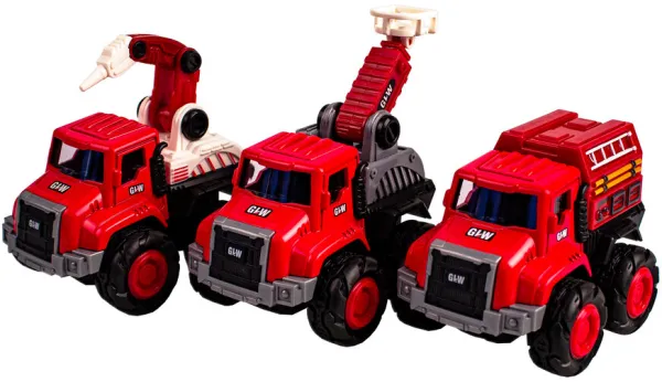 Metallbrandbilar med inertiamotor, 3 st.