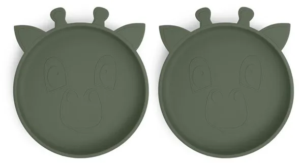 Nuuroo Akila silikontallrik set om 2 - Dusty Green